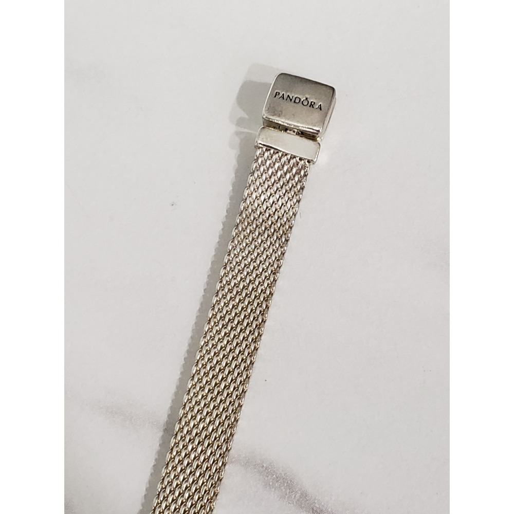 SIZE 17 / 17 CM / 6.7" Authentic Pandora Reflexions Silver Mesh Bracelet 597712 - Picture 7 of 10